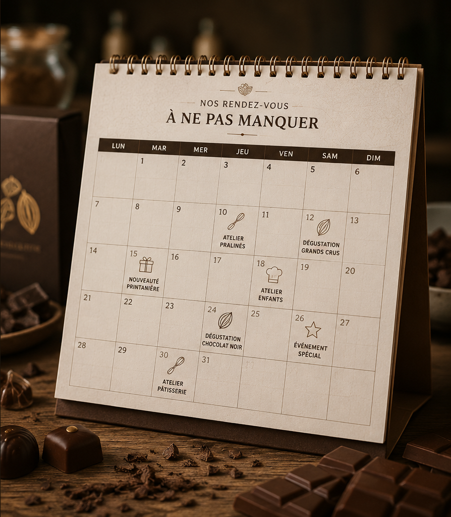 Calendrier des événements de la chocolaterie