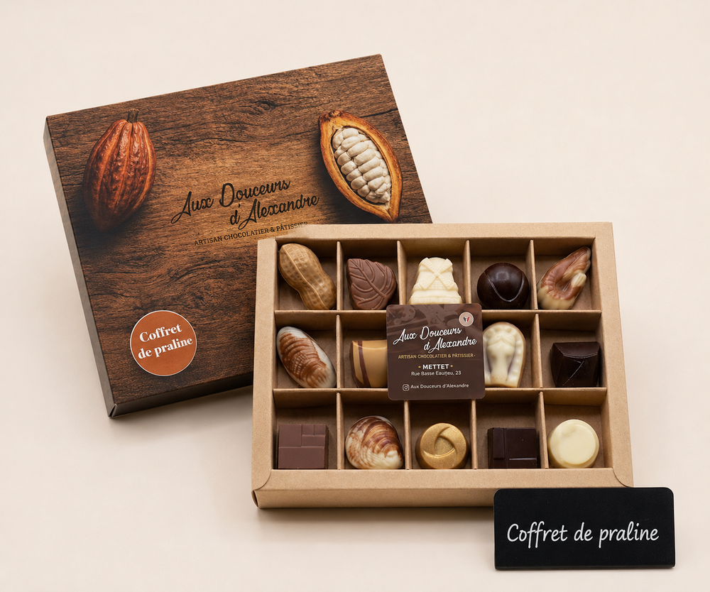 Coffret de Chocolats Fins - 16 pièces
