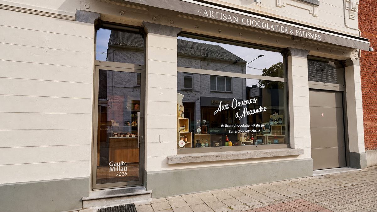 Devanture du magasin aux douceur d'Alexandre chocolaterie artisanal.