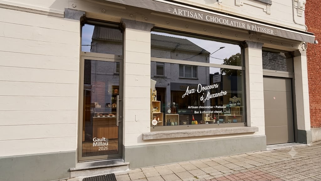 Devanture du magasin aux douceur d'Alexandre chocolaterie artisanal.