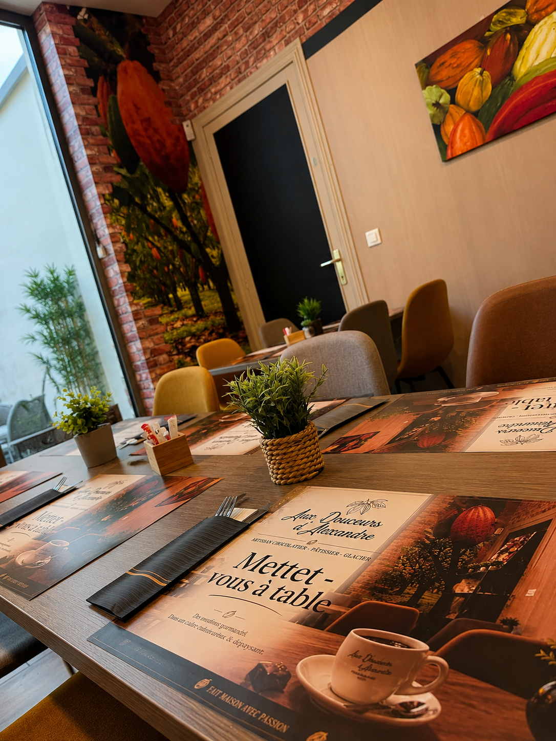 Intérieur chaleureux du Tea Room Aux Douceurs d’Alexandre